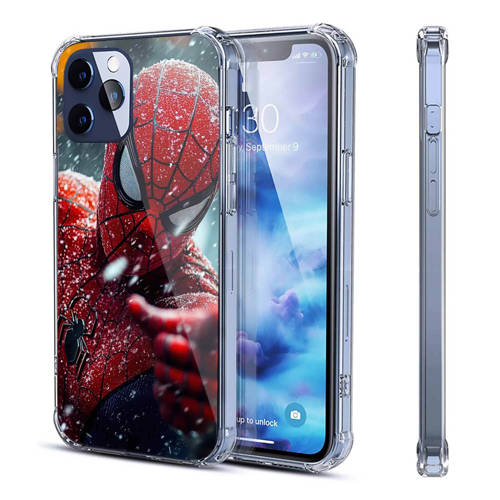 （画像用） Spider Man スパイダーマン 【iPhone 12シリーズ対応】透明スマホケース（クリアソフトケース）